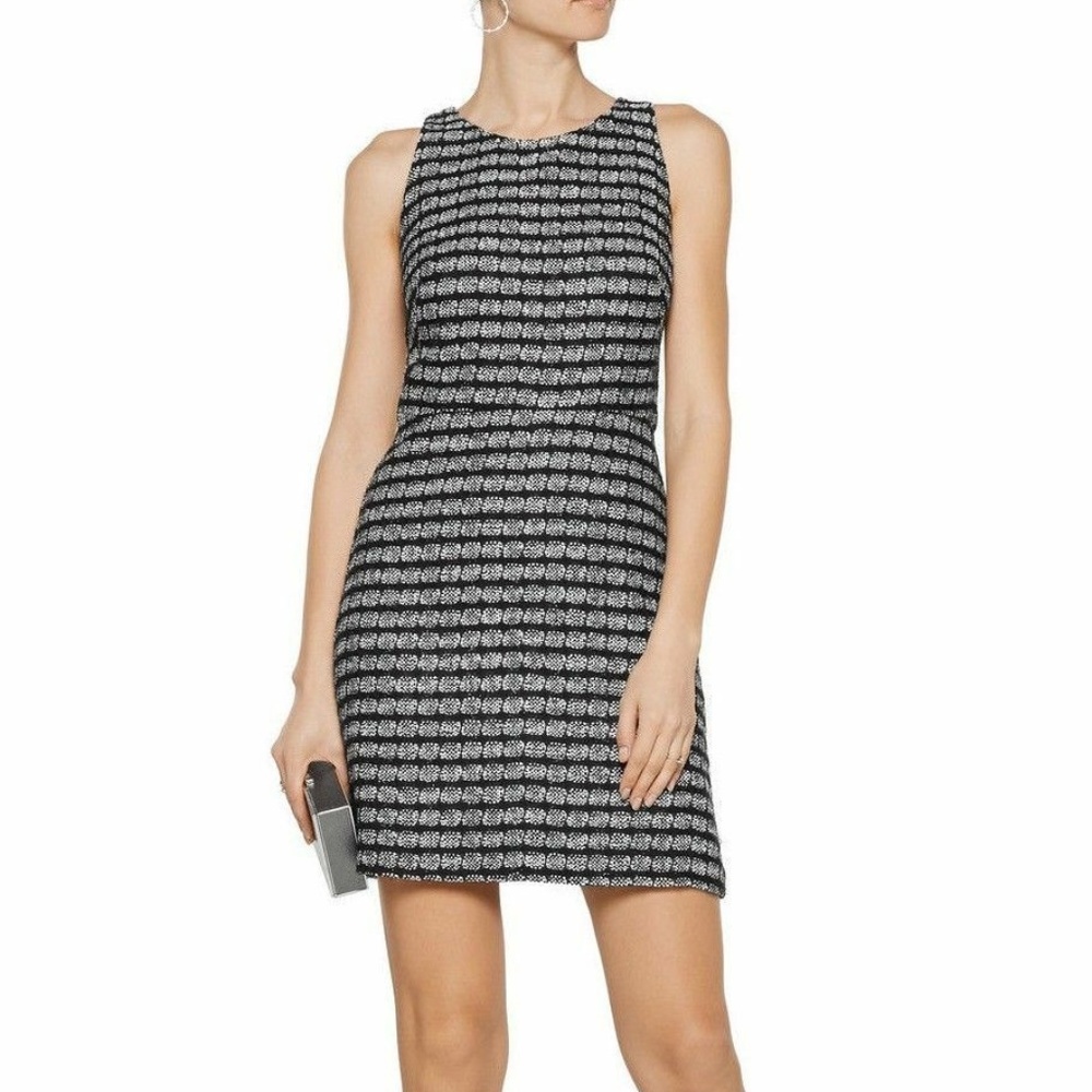 Milly Black White Tweed Shift Dress Size 6